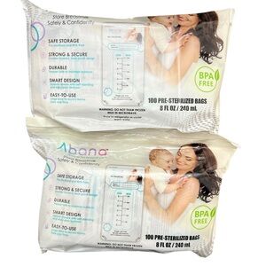 Abana Breastmilk Storage Bags 8 oz -2 pack 200 bags total